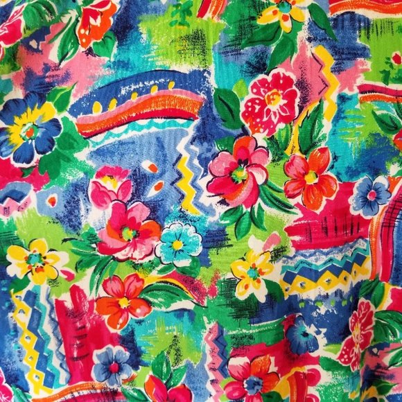 VINTAGE 80s Floral Windbreaker Track Jacket - Picture 6 of 8